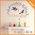 Low cost home sticker reflective birds and nest wall sticker